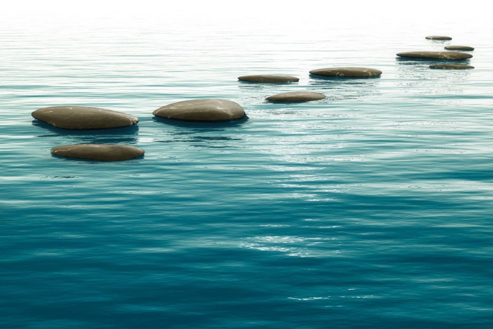 Stepping stones in water